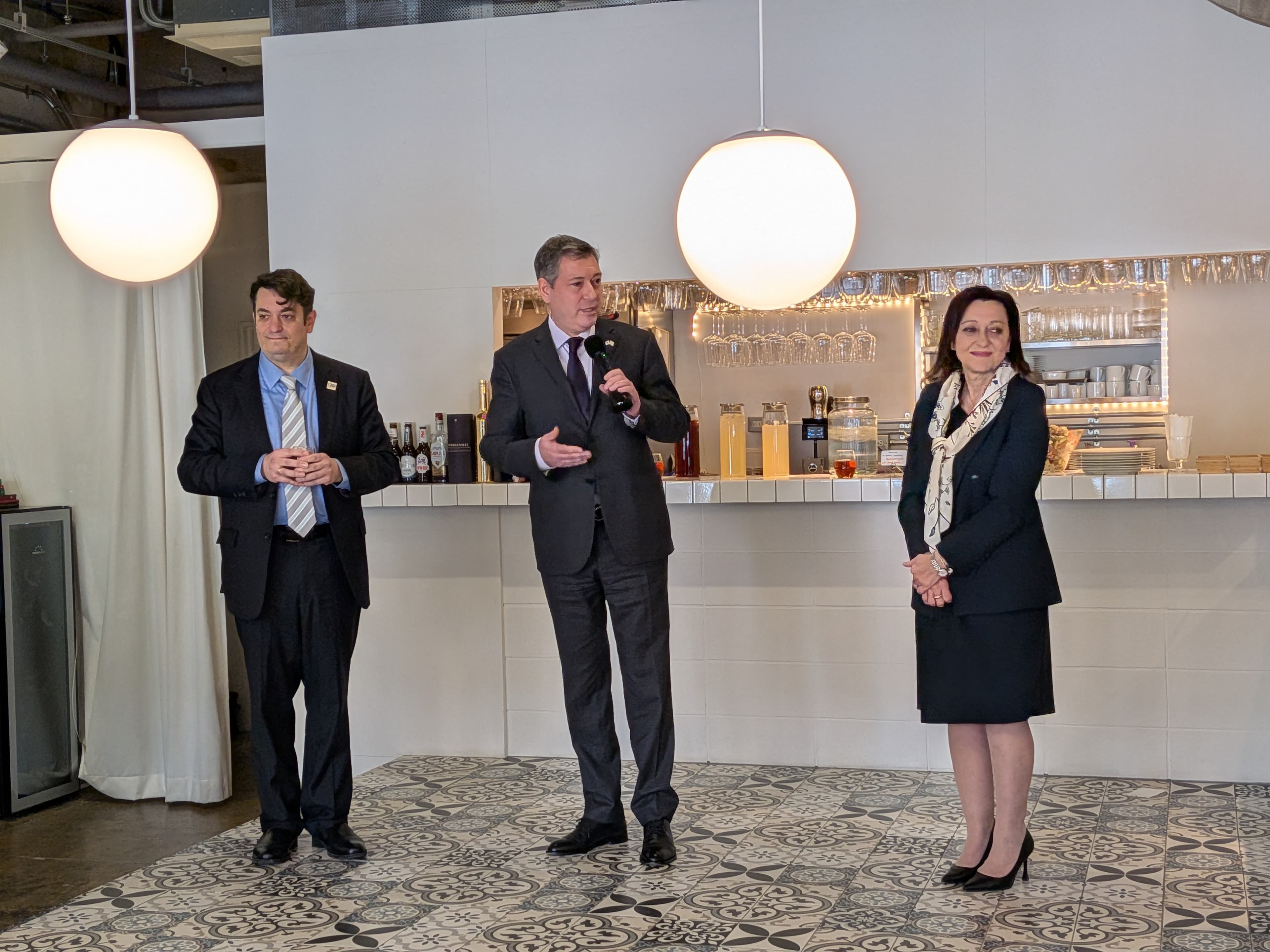 Cypriot Ambassador Michaelides addressing the chamber members