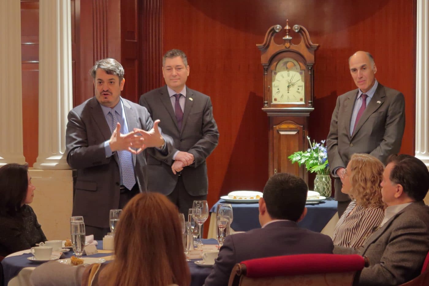 Chamber president Andriotis addressing members